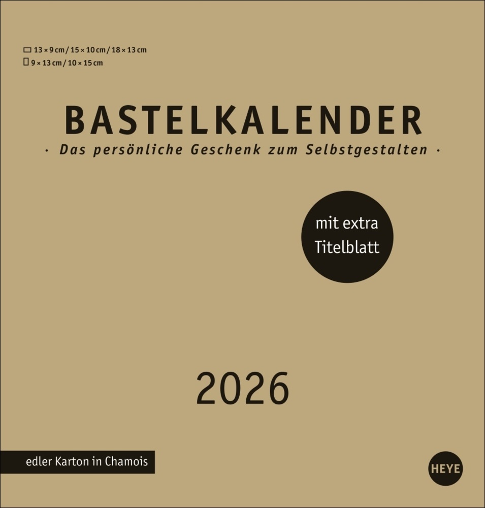 Premium-Bastelkalender gold mittel 2026 main product photo