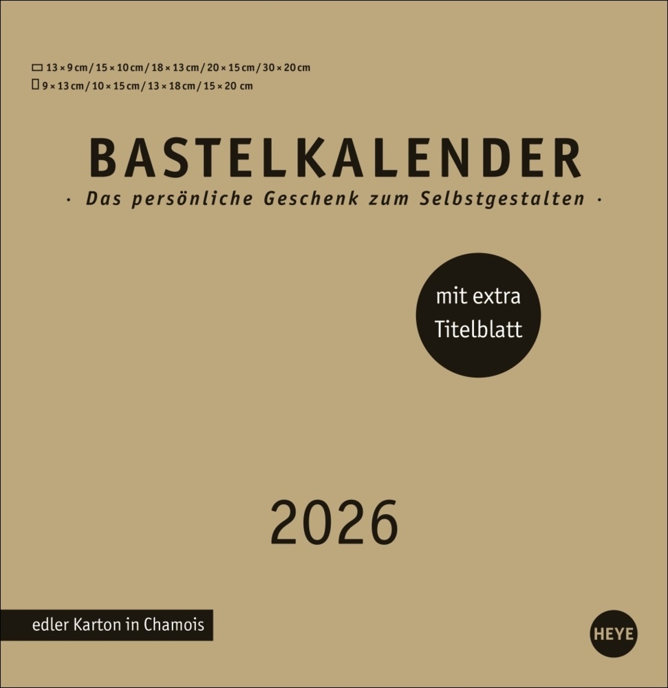 Premium-Bastelkalender gold groß 2026 main product photo