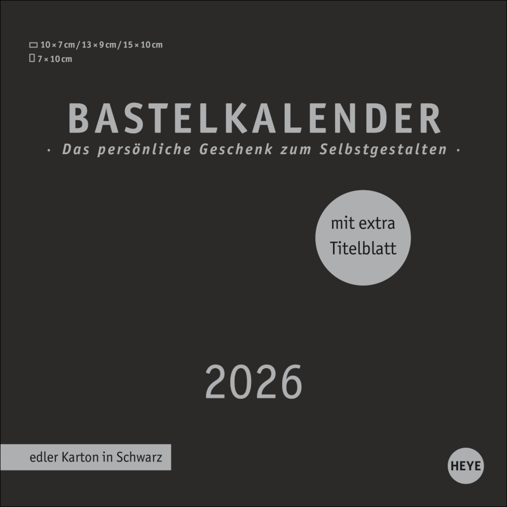 Premium-Bastelkalender schwarz klein 2026 main product photo