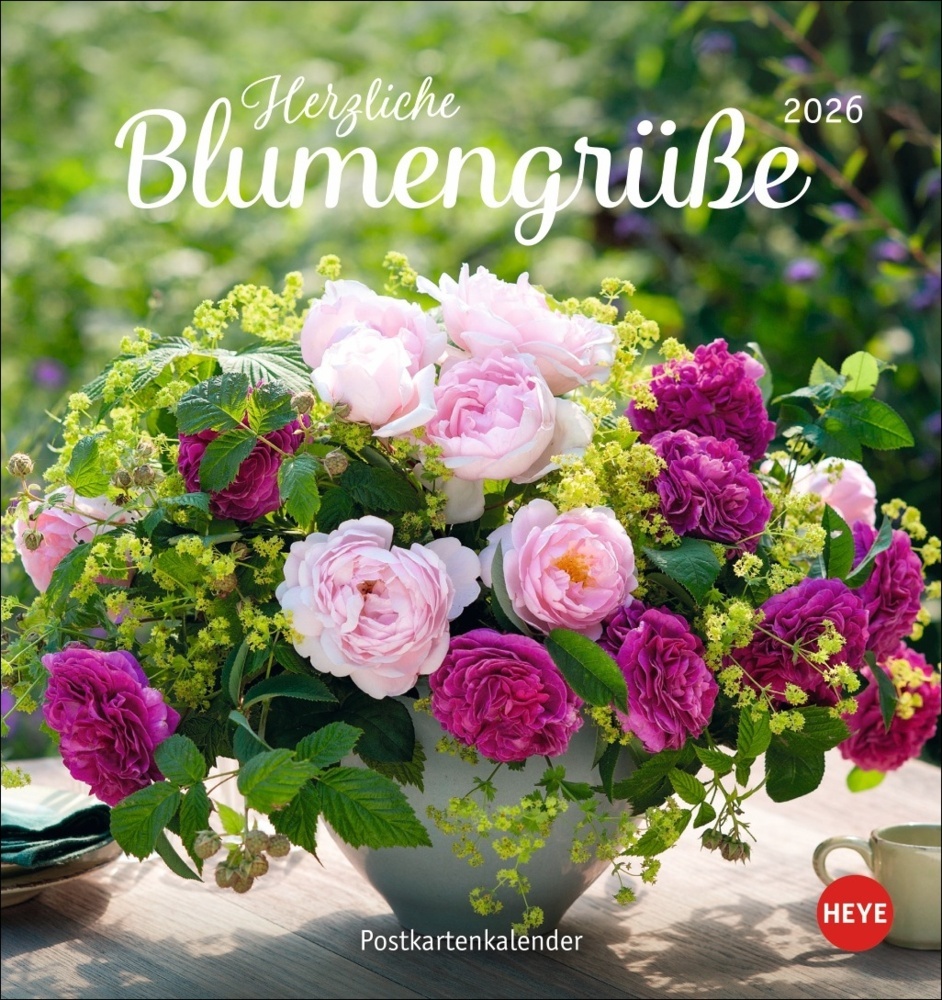 Herzliche Blumengrüße Postkartenkalender 2026 main product photo