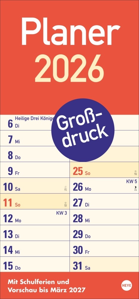 Großdruck Planer 2026 main product photo