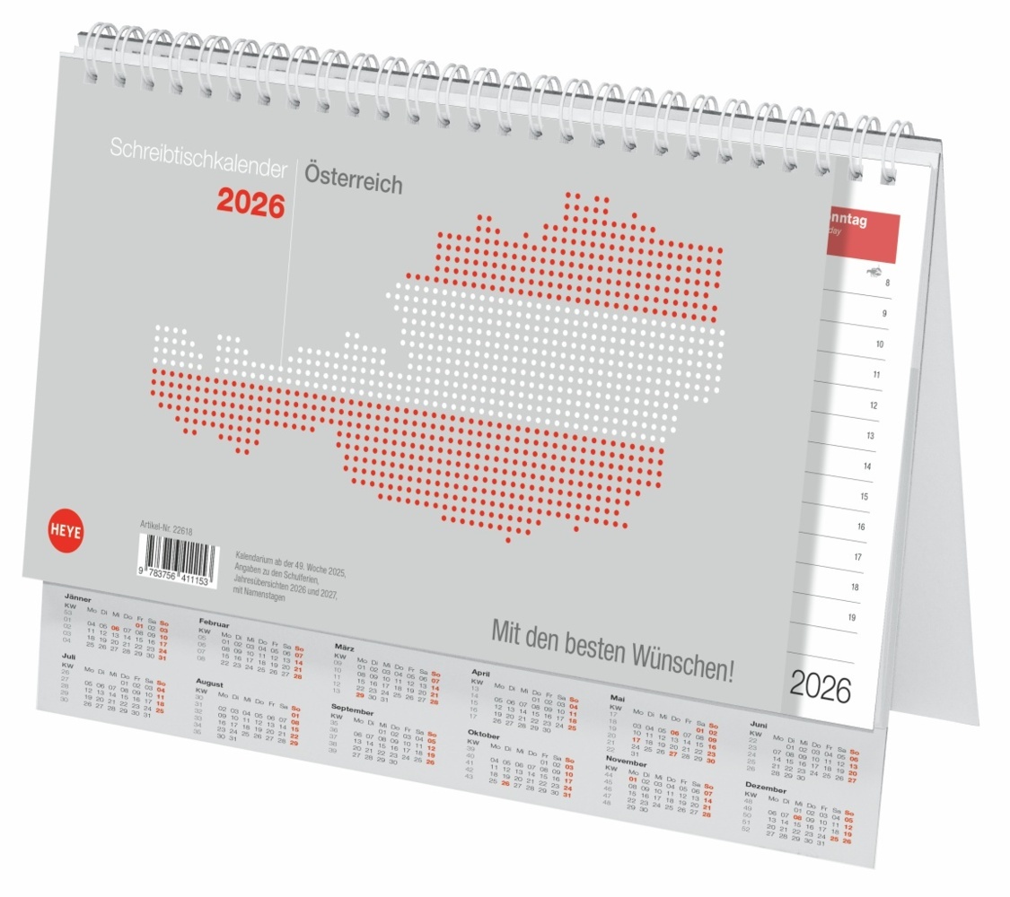 Schreibtischkalender Österreich groß 2026 main product photo