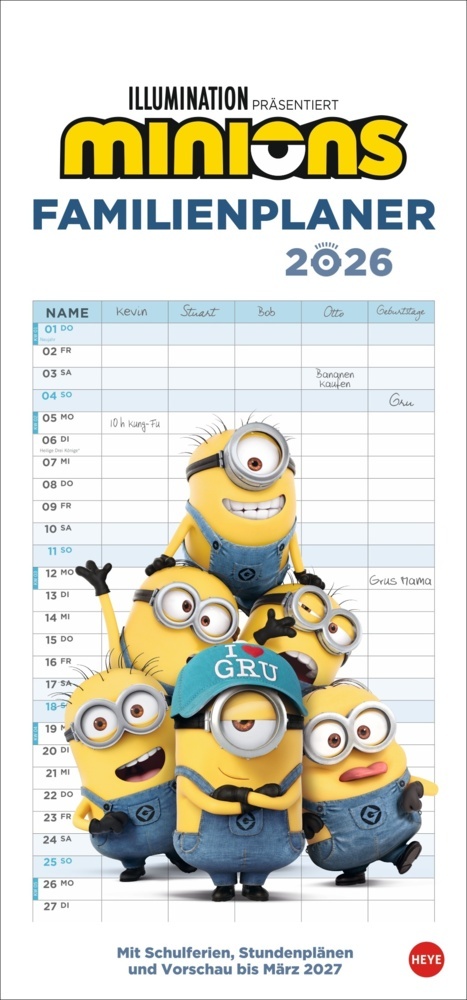 Minions Familienplaner 2026 main product photo