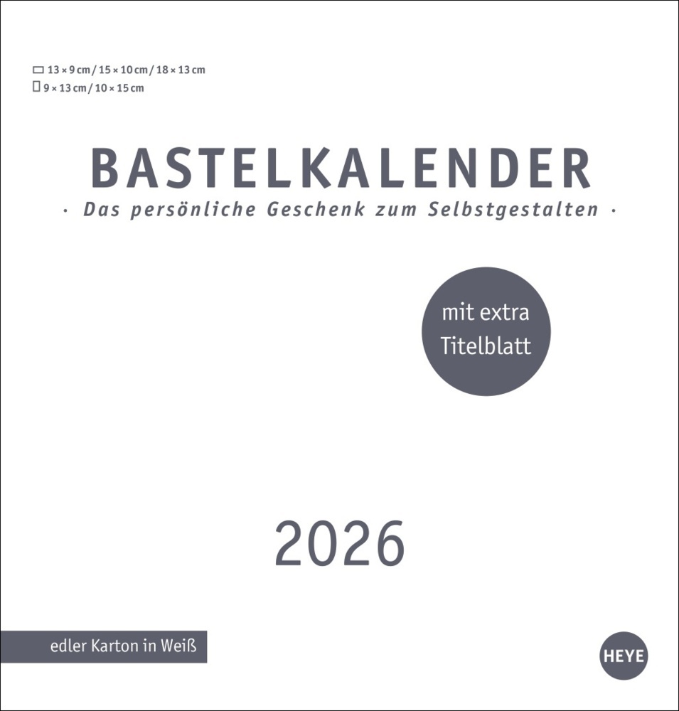 Premium-Bastelkalender weiß mittel 2026 main product photo