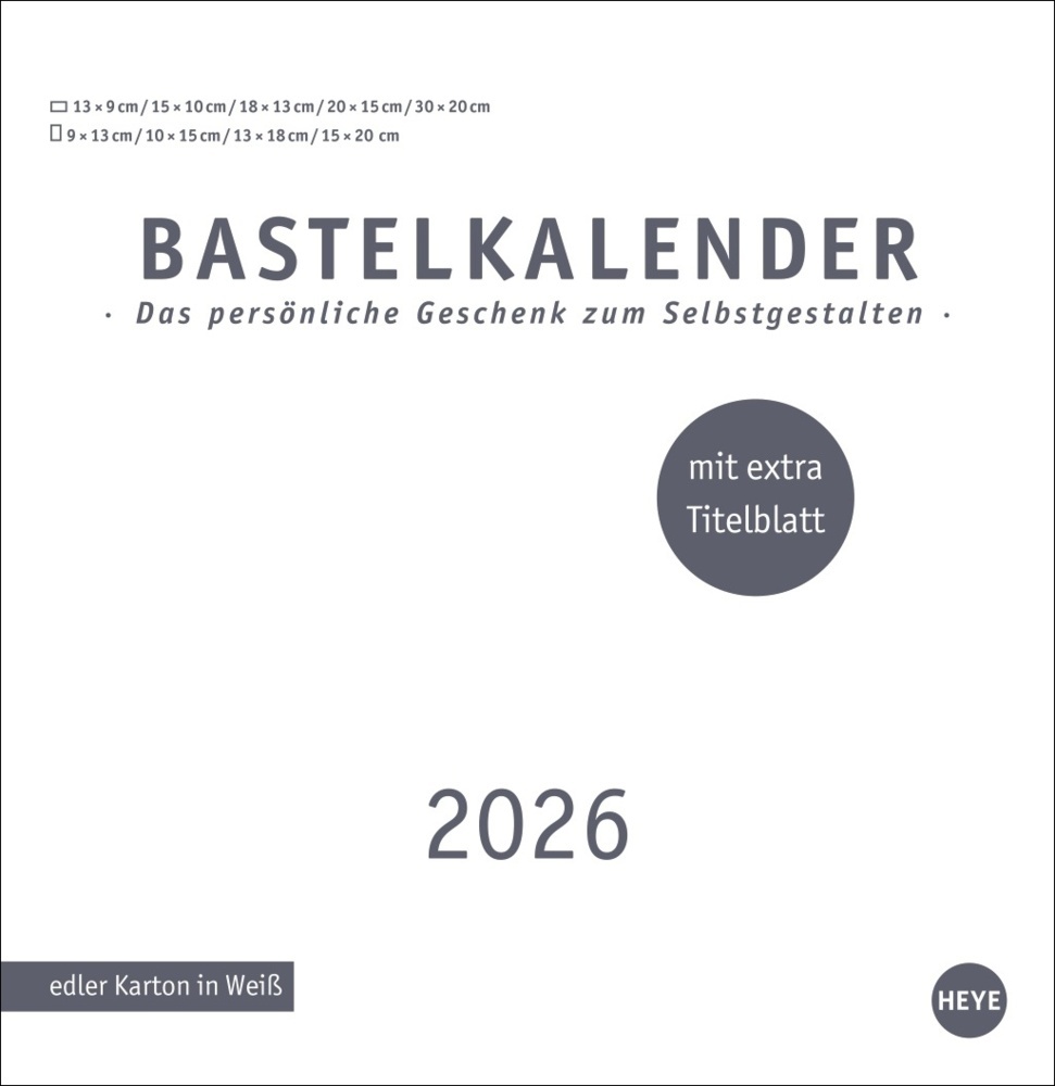 Premium-Bastelkalender weiß groß 2026 main product photo