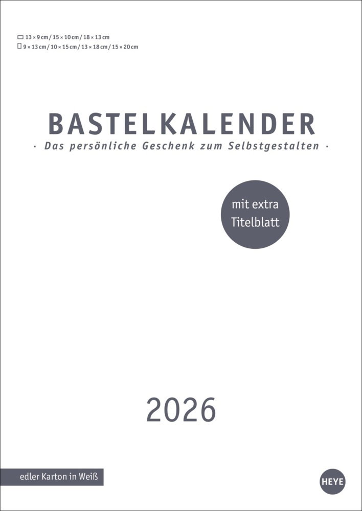 Premium-Bastelkalender weiß A4 2026 main product photo