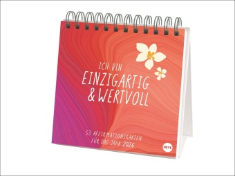 Ich bin einzigartig und wertvoll Premium-Postkartenkalender2026 - 53 Affirmationskarten für das Jahr
