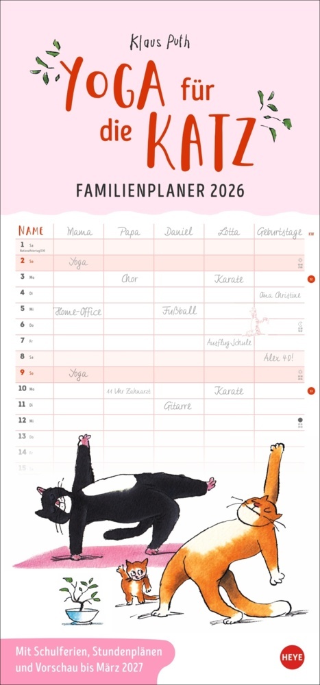 Puth Yoga für die Katz Familienplaner 2026 main product photo