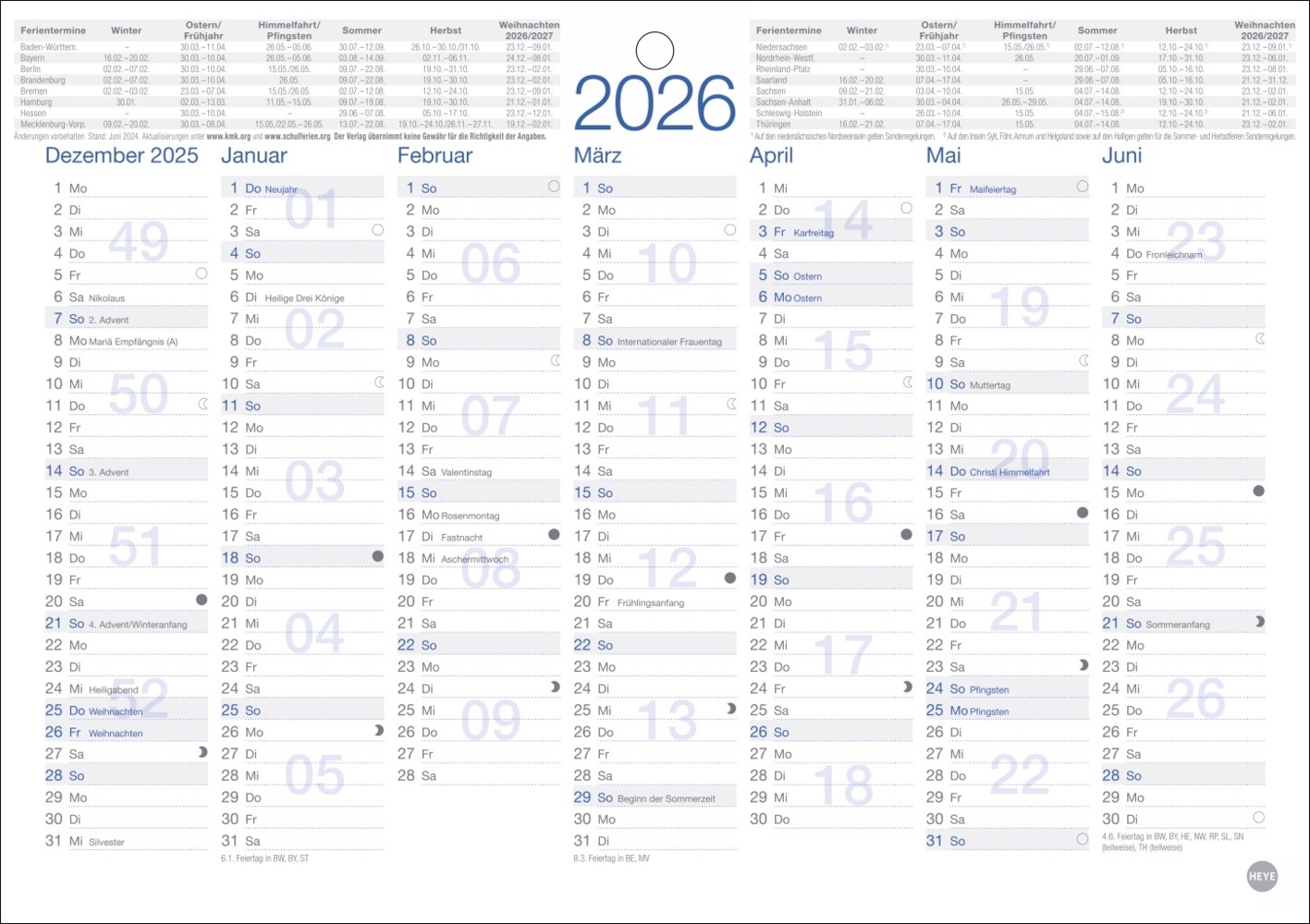 Tafelkalender A5 2026 main product photo
