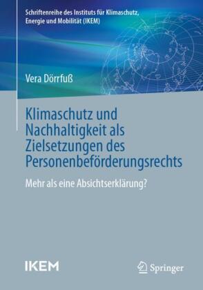 Klimaschutz und Nachhaltigkeit als Zielsetzungen des Personenbeförderungsrechts