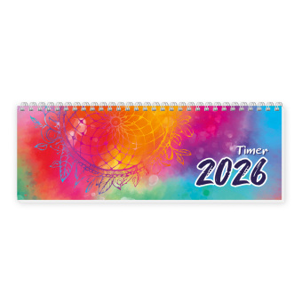 Trötsch Schreibtischquerkalender Timer Farben (eine Woche 2 Seiten) 2026