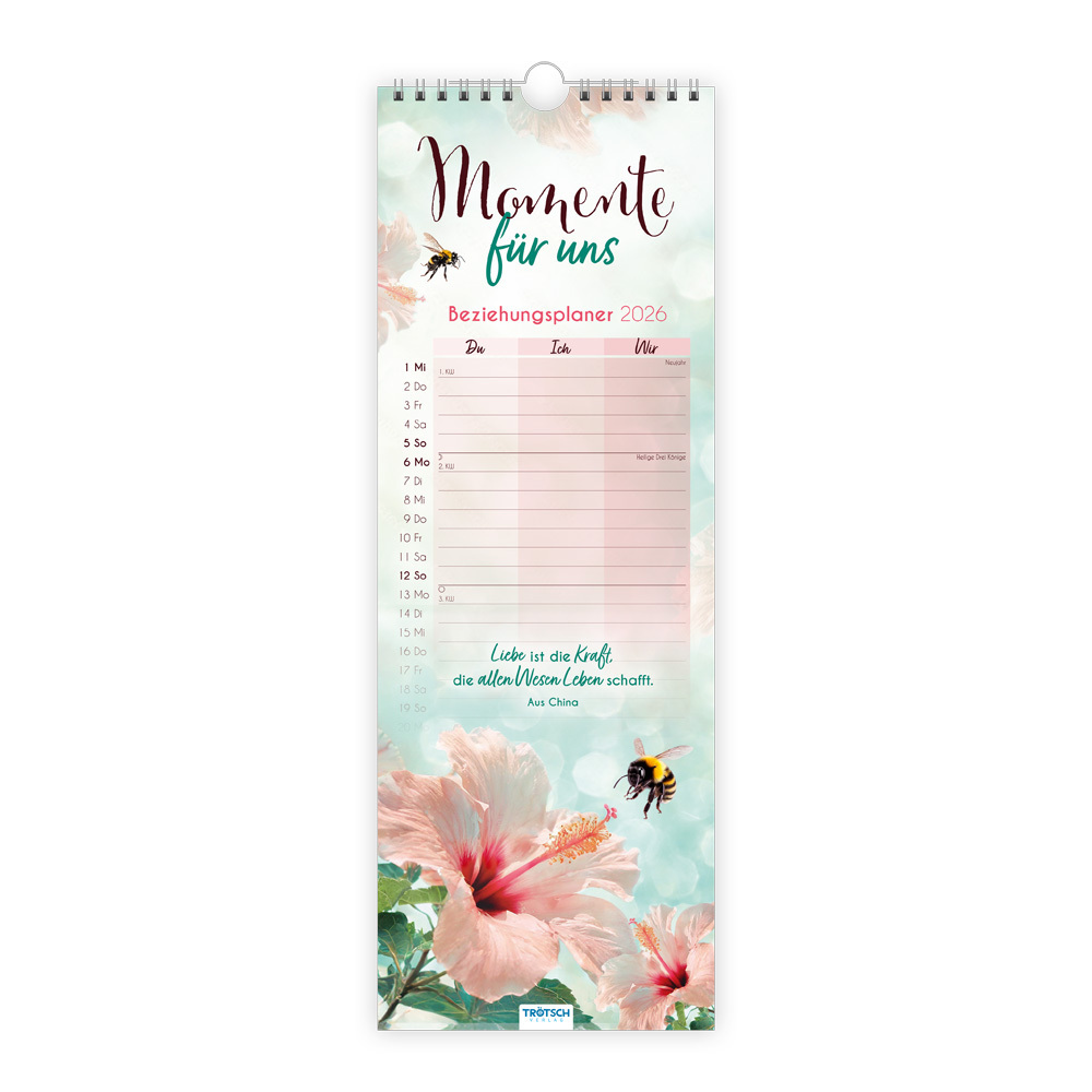 Trötsch Maxi-Streifenkalender Momente für uns 2026 main product photo