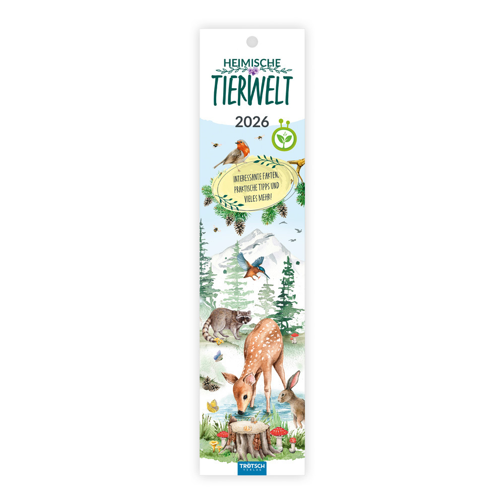 Trötsch Streifenkalender Mini Heimische Tierwelt 2026 main product photo