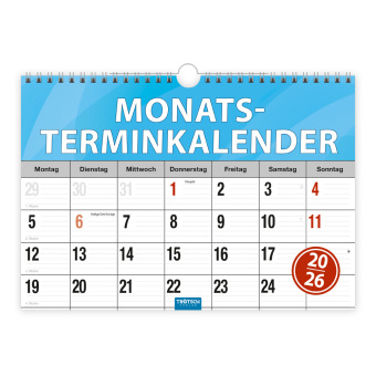 Trötsch Monatsterminer Monatsterminkalender 2026 mit Wire-O-Bindung