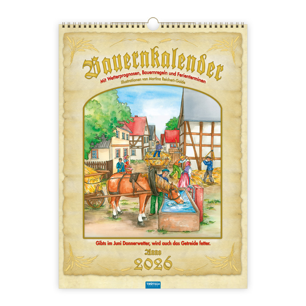 Trötsch Großbildkalender Bauernkalender 2026 mit Wetterprognosen Bauernregeln und Ferienterminen main product photo