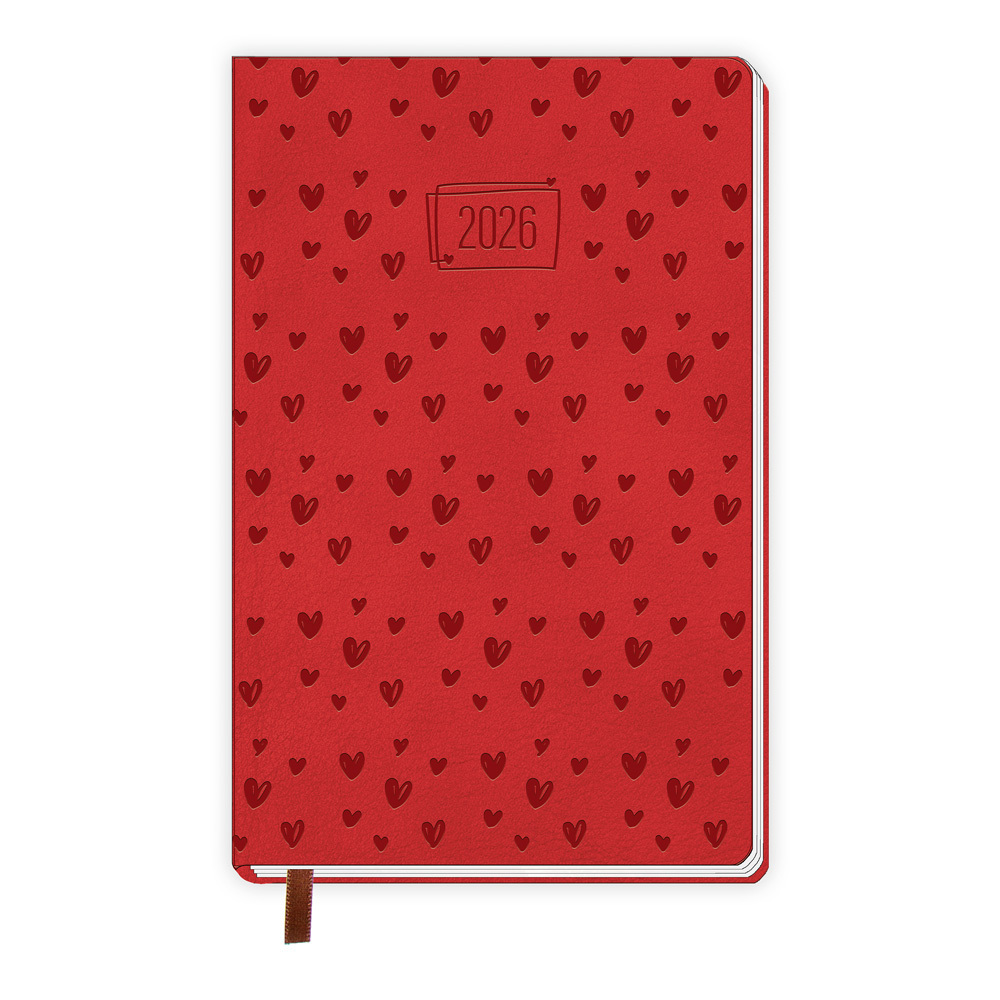 Trötsch Taschenkalender A6 Soft Touch Herzchen 2026 main product photo