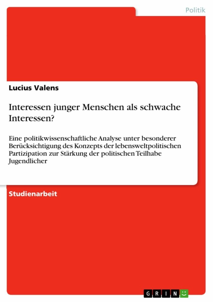 Interessen junger Menschen als schwache Interessen? main product photo