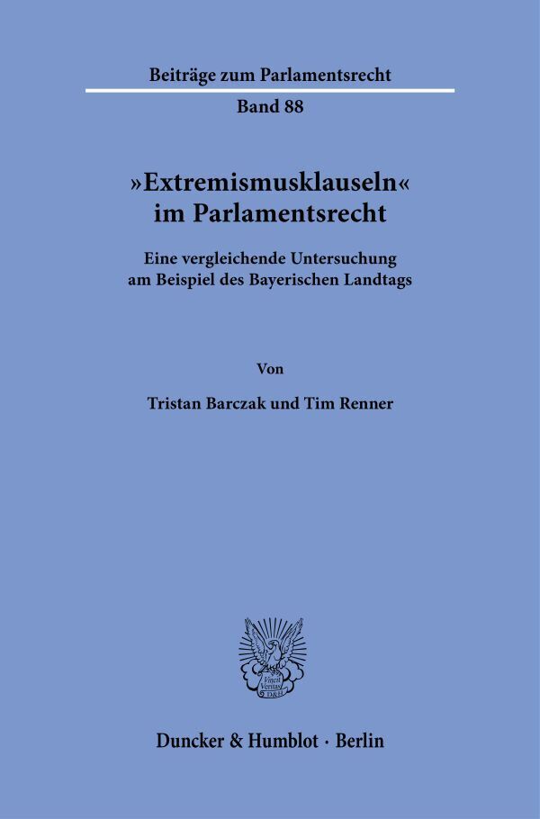 "Extremismusklauseln" im Parlamentsrecht main product photo