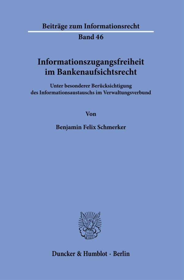 Informationszugangsfreiheit im Bankenaufsichtsrecht main product photo