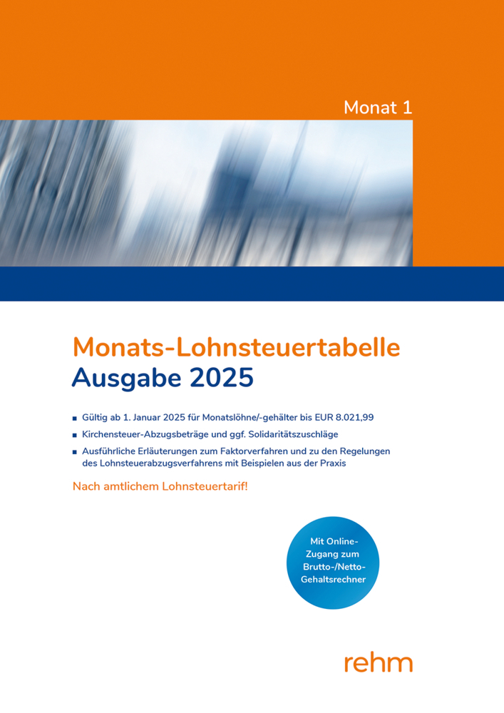 Monats-Lohnsteuertabelle 2025 main product photo