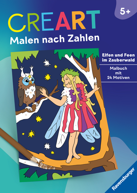 CreArt Malen nach Zahlen ab 5 - Elfen und Feen im Zauberwald main product photo
