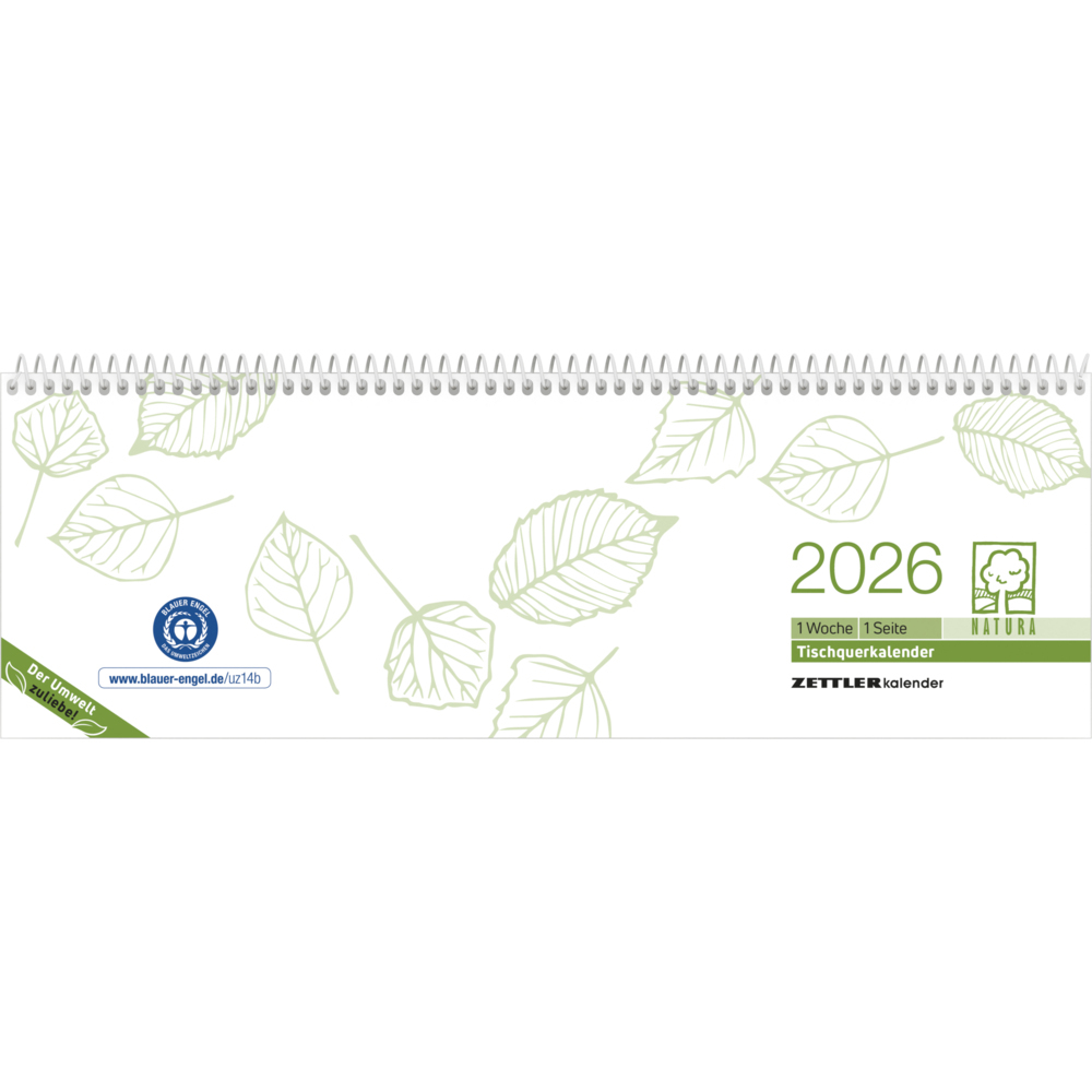 Tischquerkalender Recycling 1W/1S 2025 - 29,6x9,9 cm - 1 Woche auf 1 Seite - Bürokalender mit 60 Seiten - Stundeneinteilung 7 - 19 Uhr - 146-0700 main product photo