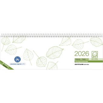 Tischquerkalender Recycling 1W/1S 2025 - 29,6x9,9 cm - 1 Woche auf 1 Seite - Bürokalender mit 60 Seiten - Stundeneinteilung 7 - 19 Uhr - 146-0700