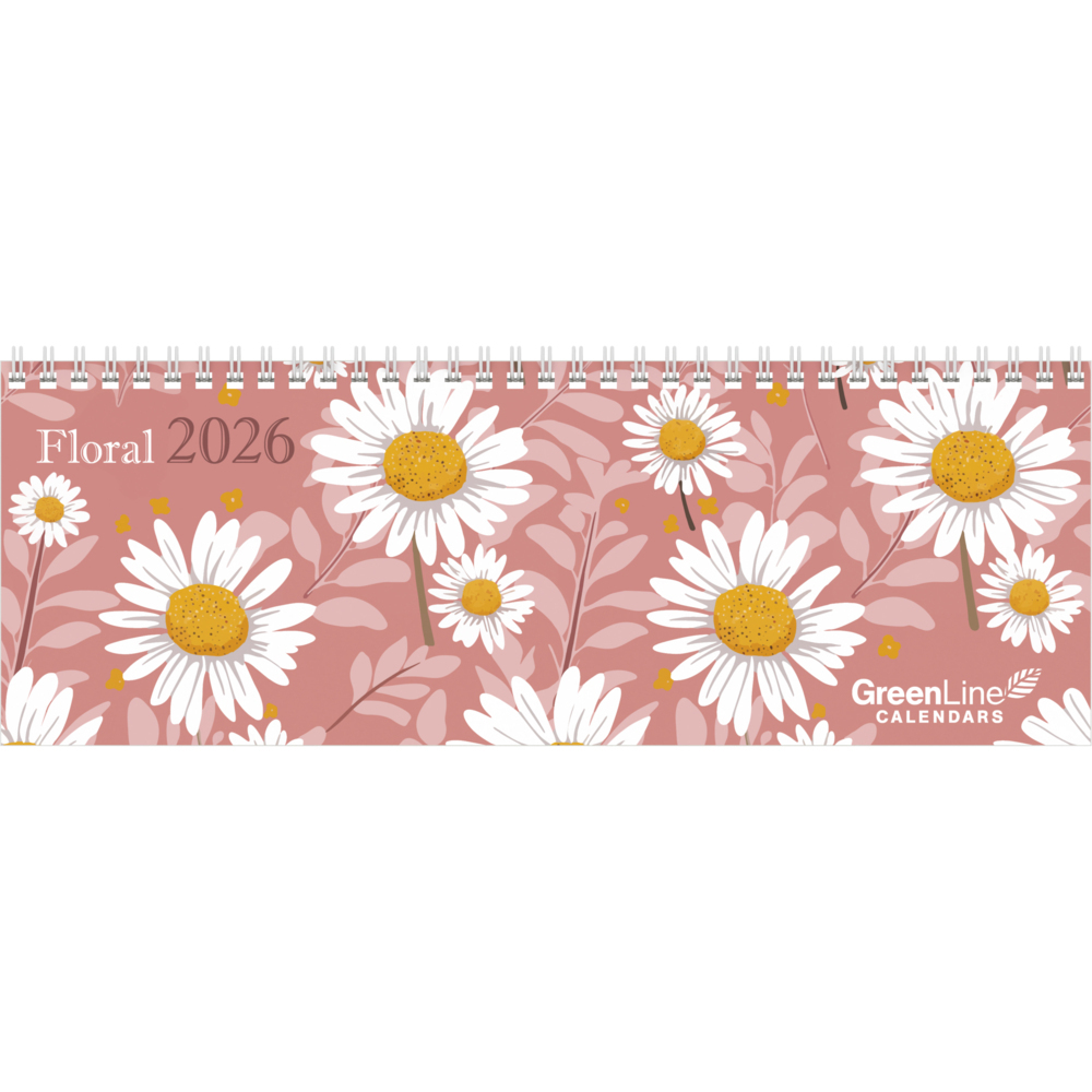 GreenLine Floral 2026 - Tischquerkalender - Tischkalender - Blumen - 29,7x10,5 main product photo