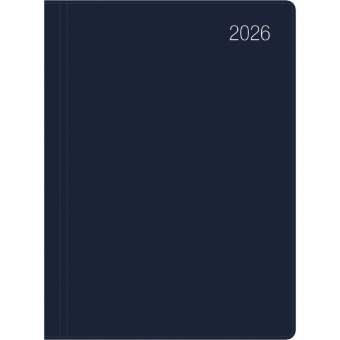 Taschenkalender blau 2026 - Bürokalender 10,2x14,2 - 1 Woche auf 2 Seiten - flexibler Kunststoffeinband - Notizheft - Wochenkalender - 640-1015
