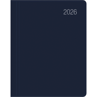 Taschenkalender blau 2026 - Büro-Kalender 8,3x10,7 - 1W/2S - flexibler Kunststoffeinband - 660-1015-1