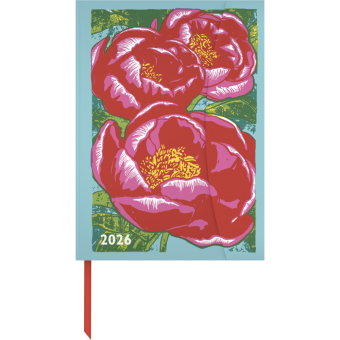 Kat Menschik - Flowers 2026 - Peonies -  Diary - Buchkalender - Taschenkalender - 16x22