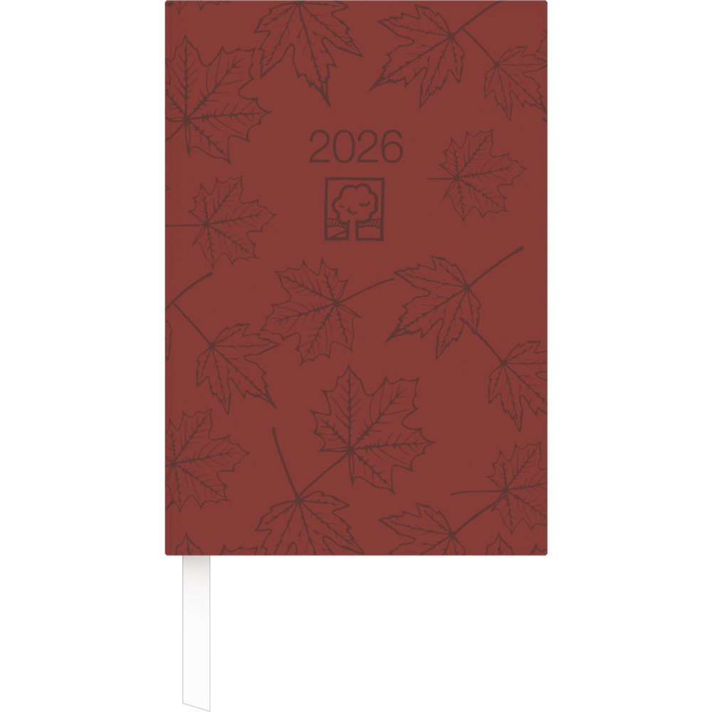 Wochenbuch rot 2026 - Bürokalender 14,6x21 cm - 1 Woche auf 2 Seiten - 128 Seiten - Notizbuch - Blauer Engel - 766-0711 main product photo