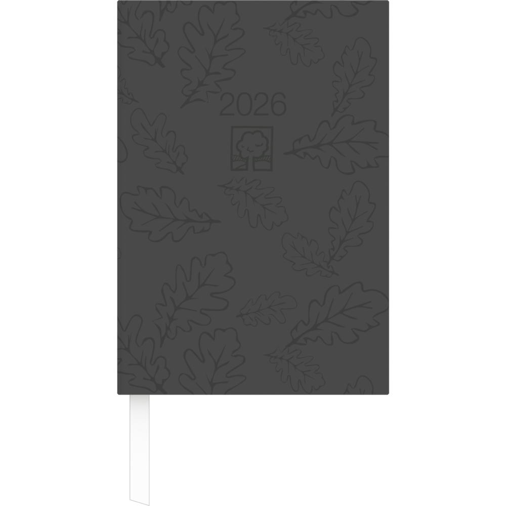 Wochenbuch anthrazit 2026 - Bürokalender 14,6x21 cm - 1 Woche auf 2 Seiten - 128 Seiten - Notizbuch - Blauer Engel - 766-0721 main product photo