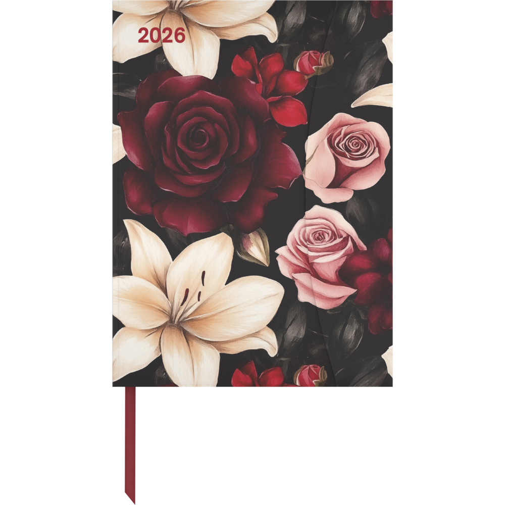 Dark Flowers 2026 - Diary - Buchkalender - Taschenkalender - 16x22 main product photo