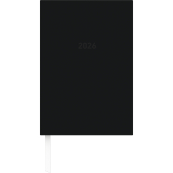 Zettler Buchkalender 2026 14,5x21 cm schwarz Bürokalender 1 Tag auf 1 Seite wattierter Kunststoffeinband Stundeneinteilung 7-19 Uhr