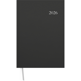 Terminbuch anthrazit 2026  - Bürokalender A4 (21x29,7 cm) - 1 Tag 1 Seite - Einband wattiert - Viertelstundeneinteilung 7:30 - 20 Uhr - 886-0021