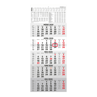 5-Monatskalender 2026 - Büro-Kalender 30x58 cm (geöffnet) - mit Datumsschieber - Zettler - 971-0011