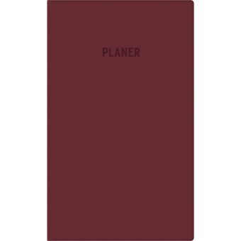 Taschenplaner bordeaux 2026 - Bürokalender 9,5x16 cm - 32 Seiten - 1 Monat auf 2 Seiten - separates Adressheft - faltbar - Notizheft - 520-1011