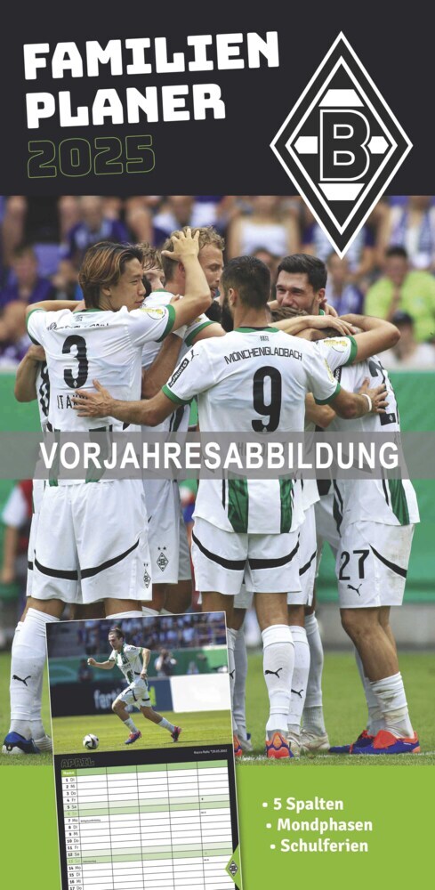 Borussia Mönchengladbach 2026 - Fanplaner - Fan-Kalender - Fußball-Kalender - 22x45 - Sport main product photo