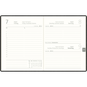 Taschenkalender Blauer Engel 1T/1S Zettler farblich sortiert