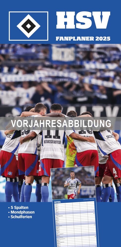 Hamburger SV 2026 - Fanplaner - Fußball-Kalender - Fan-Kalender - 22x45 - Sport main product photo