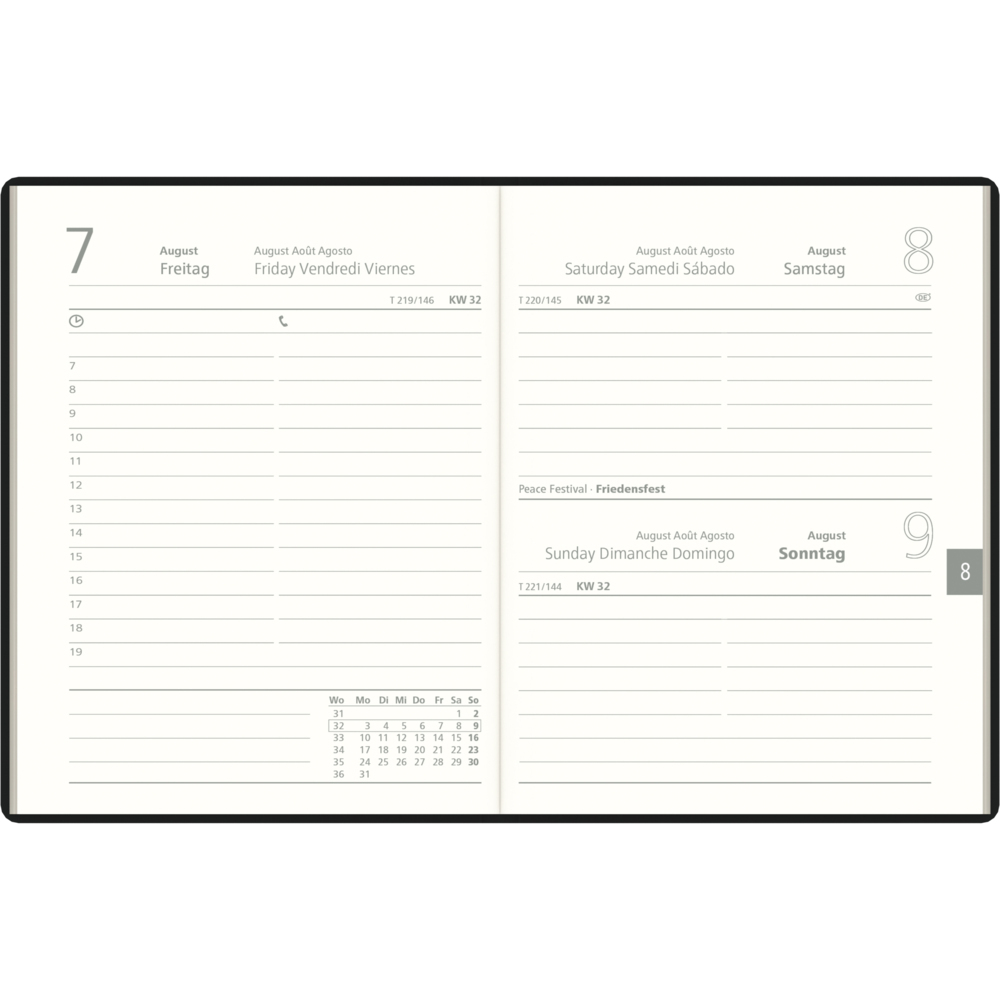 Taschenkalender 1T/1S Zettler farblich sortiert main product photo