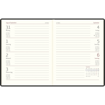 Taschenkalender 1W/2S Zettler farblich sortiert