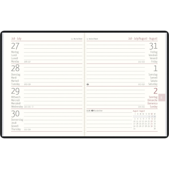 Taschenkalender 1W/2S Zettler farblich sortiert