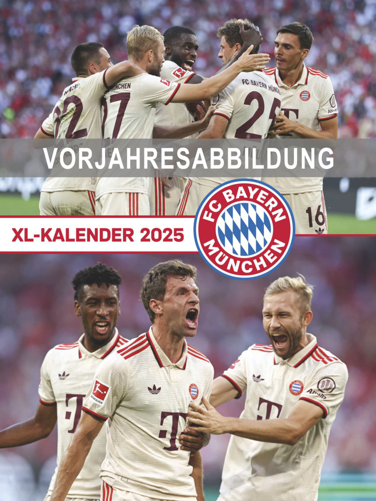 N NEUMANNVERLAGE - FC Bayern München 2026 Posterkalender, 48x64cm, Fußball-Kalender mit Motiven der Stars, Fan-Kalender mit Fußball-Highlights, Spiralbindung und internationales Kalendarium main product photo