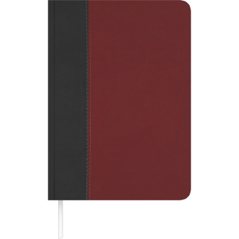 Buchkalender Premium Fire schwarz-rot 2026 - Büro-Kalender A5 - Cheftimer - 1 Tag 1 Seite - 416 Seiten - Tucson-Einband - Zettler