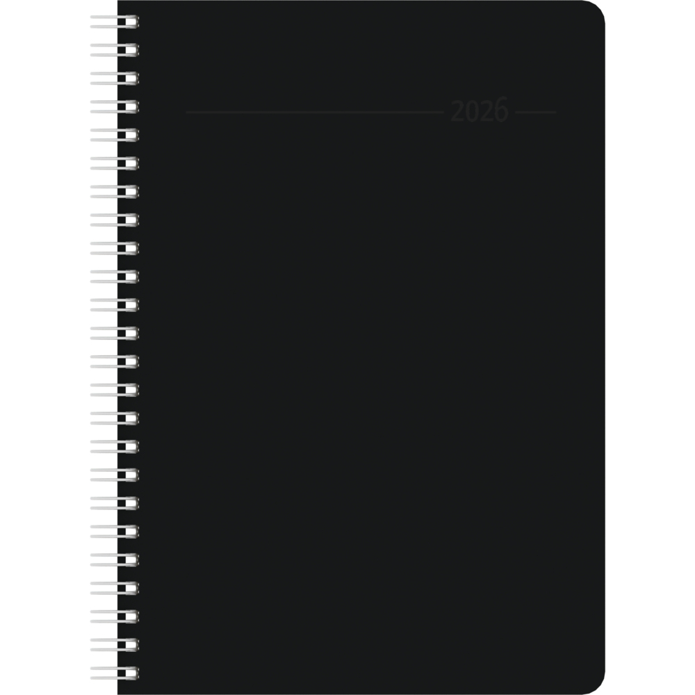Wochenplaner Balacron schwarz 2026 - Büro-Kalender A5 - Cheftimer - black - Ringbindung - 1 Woche 2 Seiten - 128 Seiten - Zettler main product photo