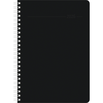 Wochenplaner Balacron schwarz 2026 - Büro-Kalender A5 - Cheftimer - black - Ringbindung - 1 Woche 2 Seiten - 128 Seiten - Zettler
