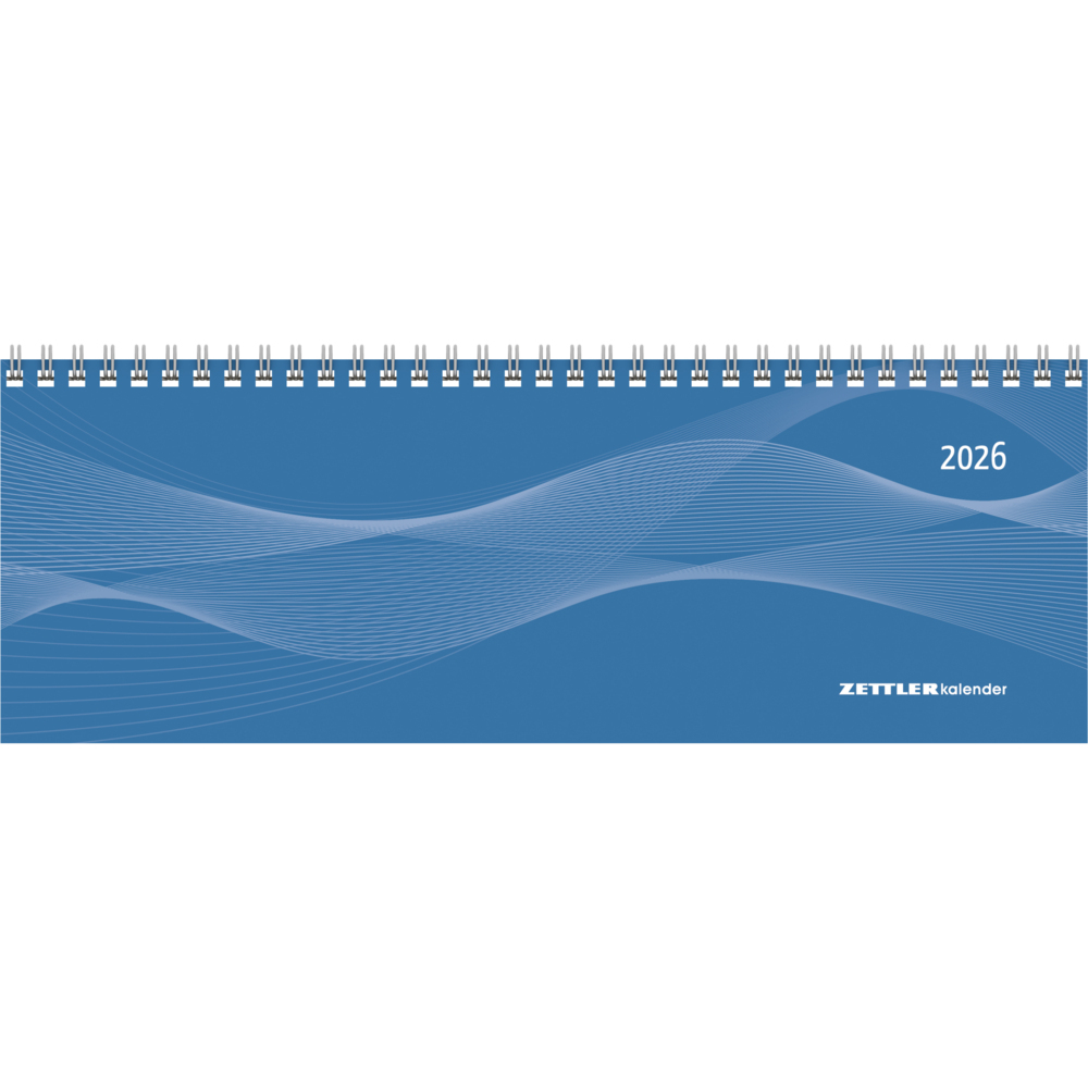 Tisch-Querkalender Profi blau 2026 - Büro-Planer 29,7x10,5 cm - Tisch-Kalender - 1 Woche 2 Seiten - Ringbindung - Zettler main product photo