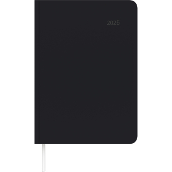 Buchkalender Tucson schwarz 2026 - mit Registerschnitt - Büro-Kalender A5 - 1 Tag 1 Seite - 416 Seiten - Tucson-Einband - Zettler